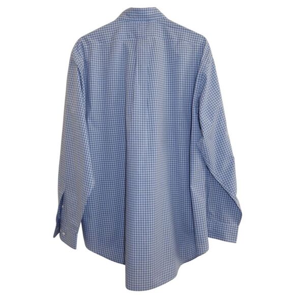 Ralph Lauren Blue White Check Yarmouth Dress Polo Pony Shirt Button Down 16.5 - Picture 4 of 4